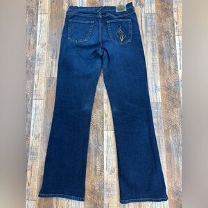 Baby Phat Women’s Vintage Denim Boot Cut Jeans, Embroidered Cat Logo, Size 14